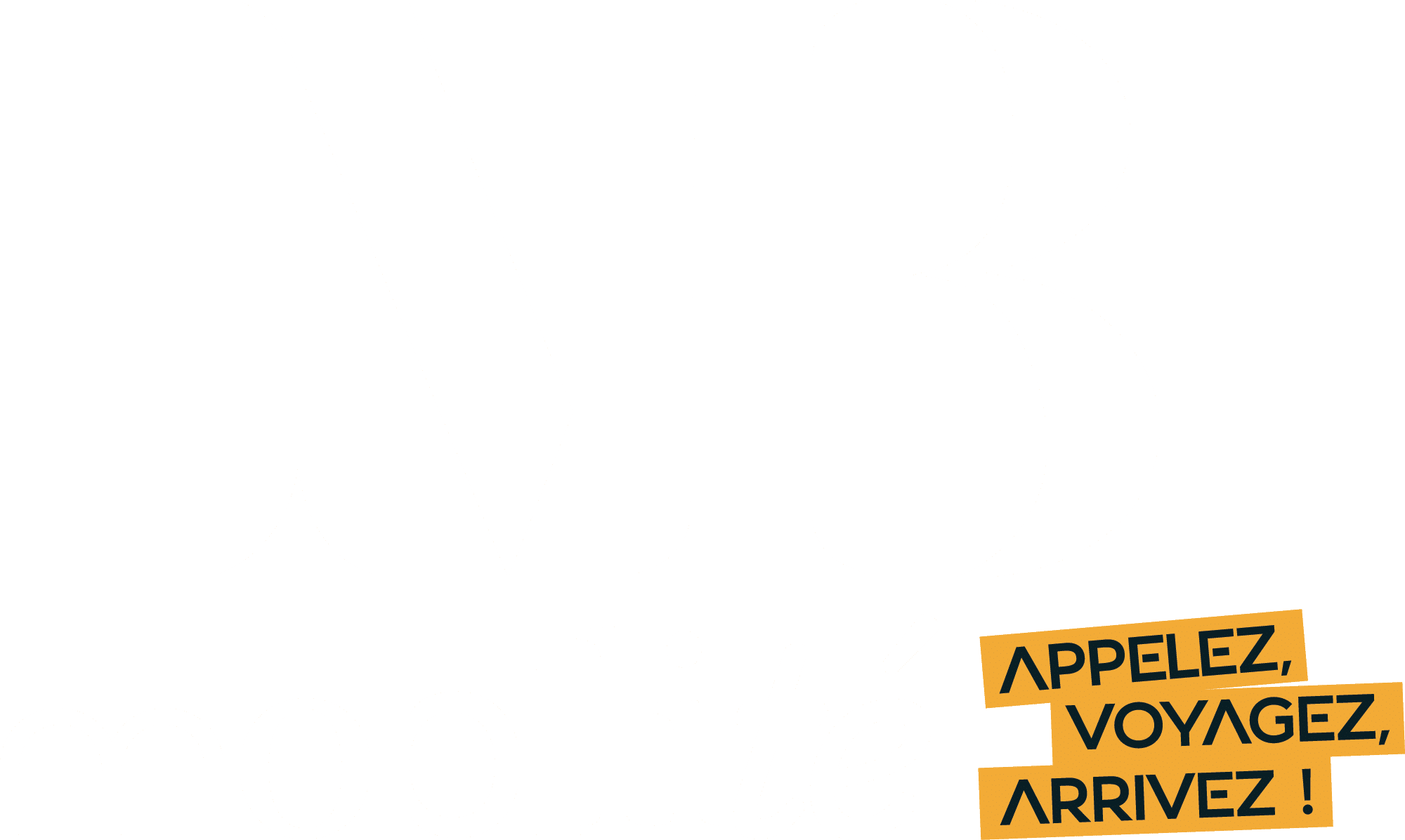 Logo négatif de MB Mobilité : Appelez, voyagez, arrivez !